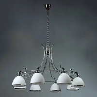 Люстра подвесная MA02401CA/008 Chrome Ambiente by Brizzi белая на 8 ламп, основание хром в стиле современный 